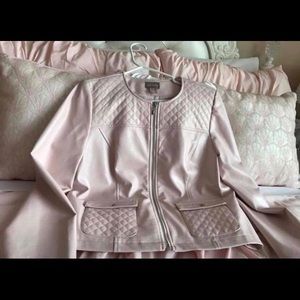 Blush pink faux leather jacket